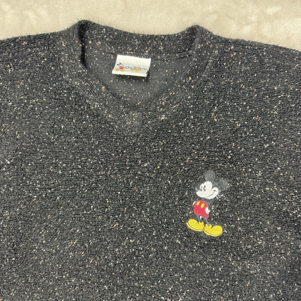 Vtg 90s Walt Disney World Mickey Mouse Pullover Sweater Men's Medium Embroidered